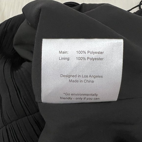 Free People X Fame and Partners Size 2 Black Crinkle Ruched Mini Dress - Picture 9 of 10